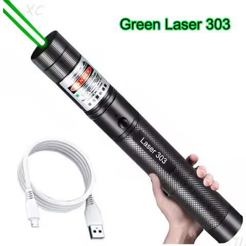 Portable USB Green Laser Pointer 303 Holder Mini Laser Pen Visible Focus Red Combination For Hunting
