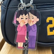 Keychain Funny Pendent People Creative Gift Cartoon Interesting Backbite