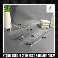 2-Tier Acrylic FIGURE DISPLAY STAND, 10CM Wide Acrylic Ladder, Gift STAND
