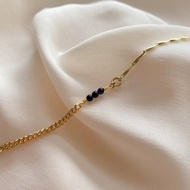 藍色島嶼- 藍砂石 黃銅手環