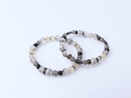 黑閃靈手鍊 | 五行水系 避邪防護 穩定情緒 | 銀月光 茶晶 黑瑪瑙