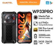 OUKITEL WP33 PRO 5G 24GB+256GB ROM 6.6" FHD+ Display Rugged Handphone Android 14 22000mAh 33W 136dB 