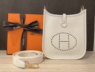 Hermès Evelyne 16 白色金扣手袋 Blanc (01)