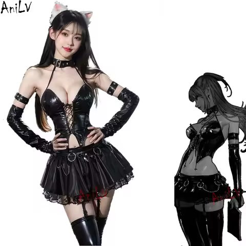 AniLV Game Secret Agent Uniform Outfits Temperament Cosplay Cat Women Assassin Erotic Costumes Cyber