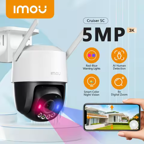 IMOU Cruiser SC 5MP WiFi Camera Red-Blue Warning Lights Outdoor Security Camera Full-Color Night Vis