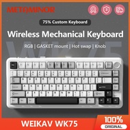 WEIKAV WK75 Wireless Bluetooth 2.4g Wired Mechanical Keyboard 3mode Hot Swap RGB Gaming Keyboard for