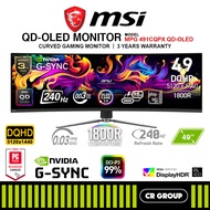 MSI MPG 491CQPX QD-OLED 49-inch DQHD 240Hz Curved Gaming Monitor (3Yrs MSI Warranty)