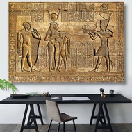 Hatshepsut Temple Stone Pharaoh Canvas Painting Egyptian Hieroglyphs Fresco Poster Wall Art Pictures for Living Room Wall Decor