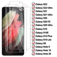 2 Keping Filem Hidrogel 999D untuk Galaxy S20 FE S21 S22 Ultra S9 S10 Plus S10E Pelindung Skrin Nota