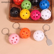 # qiangshuke # Creative Pickleball Racket Metal Keychain Colorful Hollow Golf Ball Keychains Inspira