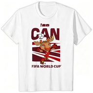 Kaos Oblong 2026 World Cup Amerika Utara Gambar Maskot Resmi Bahan Katun T-Shirt Cld