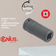 Genius Tools 1" dr. Deep Budd Wheel Impact Socket 21mm Square Wheel Wrench 21mm