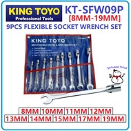 KING TOYO 9PCS FLEXIBLE SOCKET WRENCH SET KT-SFW09P FLEXIBLE SOCKET OPEN WRENCH DUA SIDE SOCKET FLEX