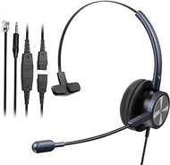 MAIRDI Phone Headset with RJ9 Jack &amp; 3.5mm Connectors for Call Center Office Deskphone Cell Phone PC Laptop, Landline Telephone Headset with Microphone Noise Canceling for Polycom Avaya Nortel