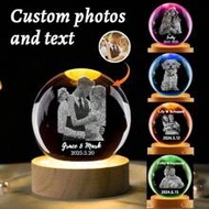 1pc Customizable Colorful Crystal Ball Nightlight, USB Powered, 7x6x6cm/3x2.4x2.4", Supports Various