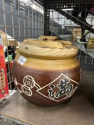 台灣製造 陶瓷 15斤木蓋米甕  NO.1（貨運寄）