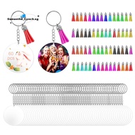 350Pcs Acrylic Clear Keychain Blanks for Vinyl with Blanks, Tassels, Jump Rings, Keychain Rings for 