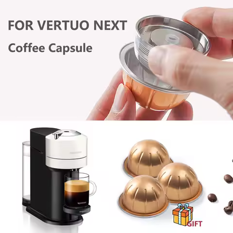 Reusable Stainless Steel Capsule Pod For Nespresso Vertuo Next Machine Vertuoline Pop Refillable Cof