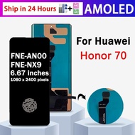 6.67'' AMOLED New For Huawei Honor 70 Honor70 FNE-AN00 FNE-NX9 LCD Display Touch Screen Digitizer As
