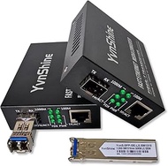 2 Pcs Gigabit Fiber Media Converter, with 2pcs 1.25G SFP to RJ45 Fiber Media Converter and 2 Pcs 1.2