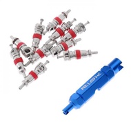 [Sharprepublic] Valve Core Remover Kit Bike Valve Core Repair Tool w/ 10x Schrader Valve Core