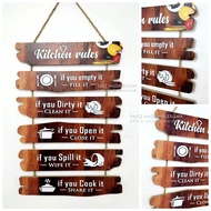 KITCHEN RULES YY8006 Wooden Wall Hang Decor HxW: 19 in. x 13 in.