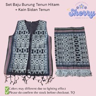 Set Baju Burung Tenun Hitam Kain Sidan Tenun Hitam Basic Tradisi Kostum Ngepan Iban Borneo Sarawak