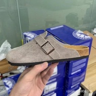BIRKENSTOCK Birkenstock Boston Lelaki/Wanita Sandal Kulit Coklat Gelap Klasik Cork SMZF M6LW