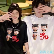 [Leopard Open House] M-8XL Couple Clothes T-Shirt oversize Five-Point Sleeve Short T Summer Top Boys