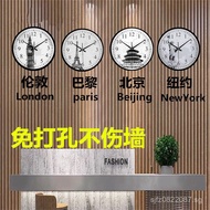 Wall Clock Lobby Front Desk World European Style Background Wall Clock Living Room Hall Clock Time Z