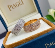 Piaget outlet伯爵戒指四排滿鑽轉動戒指情侶對戒