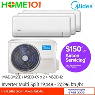 Midea Inverter Multi-Split AirCon MAE-3M25E - MSEID-09 x 2 + MSEID-12