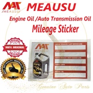 Premium Quality Mileage Sticker for Engine Oil / Auto Transmission Fluids Service for Windsreen by MEAUSU