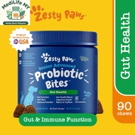 Zesty Paws Senior Probiotic Bites Dog Gut Health - Chicken Flavor (90 Soft Chews) (EXP:08 2027)