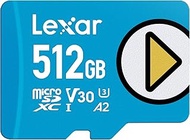 Lexar 512GB Play Blue Micro SD Card, UHS-I, C10, U3, V30, A2, 4K, Up to 160MB/s microSDXC Memory Car
