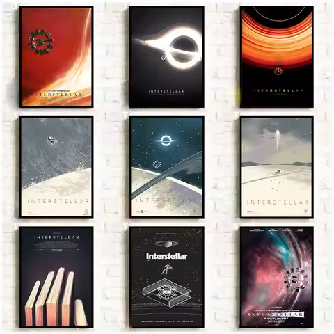1pc frameless Canvas Classic Sci-fi Movie Interstellar, Universe Planet Wall Art, High-definition Ca