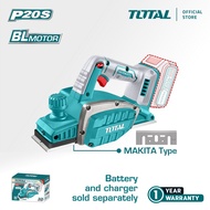 TOTAL Tools Cordless Planer + Battery + Charger (20V / 82 x 2m / Brushless) TRLI20401