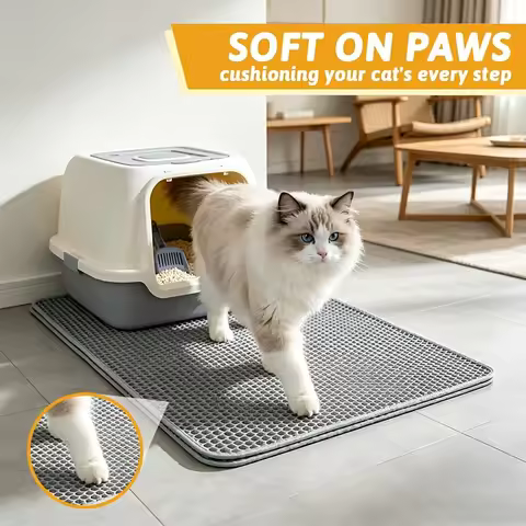 Double Layer Honeycomb Cat Litter Mat Urine Proof Waterproof Trapping Pad Easy Clean Floor Protector