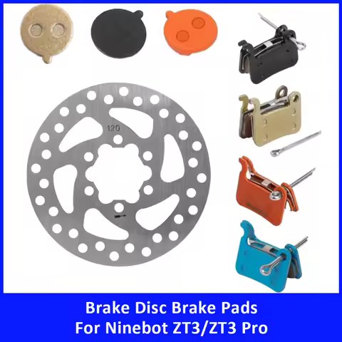 Brake Replacement Kit 120mm Disc Brake Rotor Brake Pads for Ninebot ZT3 ZT3Pro Front Rear Braking Ac
