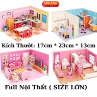 3d Assembled Puzzle Set Designed With Super Cute House Interior Design For Baby Assemblies