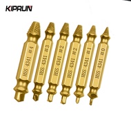 KIPRUN 6 Pcs / Set Double Side Damaged Screw Extractor Drill Bits Out Crimping Bolt Remover Tool
