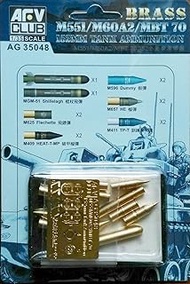 AFV Club AG35048 1/35 M551/M60A2/MBT70 6.0 inch (152 mm) Bullet Set, Brass, Plastic Model Parts