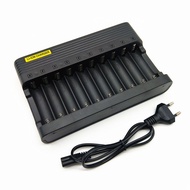 Bộ sạc pin Lithium li-ion 10 khe 14500 16340 18650