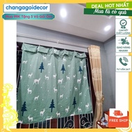 Ruffled sunshade curtain 1M4X1M/1M4X1M2/1M4X1M5/1M4X1M8/1M4X2M/1M4X2M2, green pine tree model
