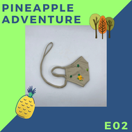 หน้ากากผ้า/แมส/แมสผ้า (Pineapple adventure) by.Kiddolkids สำหรับเด็ก/ผู้ใหญ่ ป้องกันเชื้อแบคทีเรีย97.4% ผ้า3ชั้น มีที่ใส่แผ่นกรอง+ดามจมูก สายปรับระดับได้