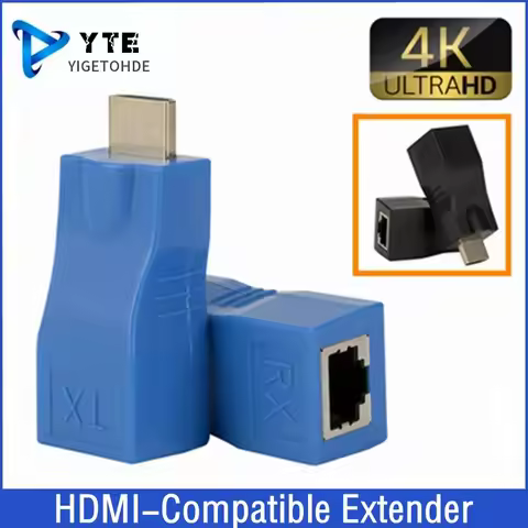 HDMI-compatible Extender RJ45 4K 3D Hdmi-compatible 1.4 30M Extender to RJ45 Over Cat 5e/6 Network L