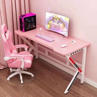 Gaming Table Girls Gamer Table Pink Computer Desk Chair Combination Office Desktop White PC Desk Chair Set Live Laptop Desk