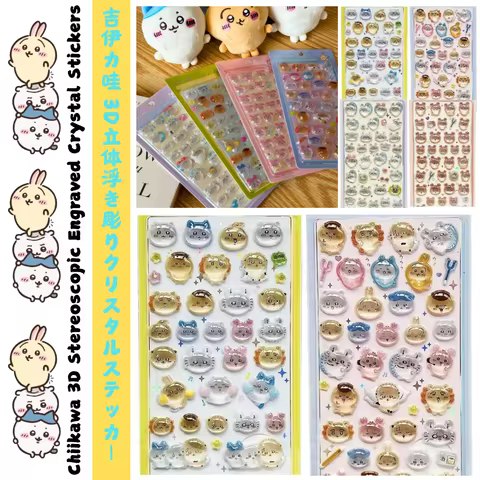 HOT Chikawa 3D Crystal Sticker Usagi Phone Case Decoration Nail DIY Decorative Stickers Girl Noteboo
