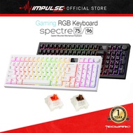Tecware Spectre (75% / 96%) Mechanical Keyboard Customizable LCD Display w/ Knob, Gasket Mount - Bla