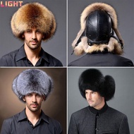 LIGHT Men's Russian Hat Windproof  Faux Fur Bomber Hat